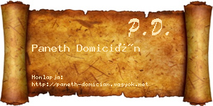 Paneth Domicián névjegykártya